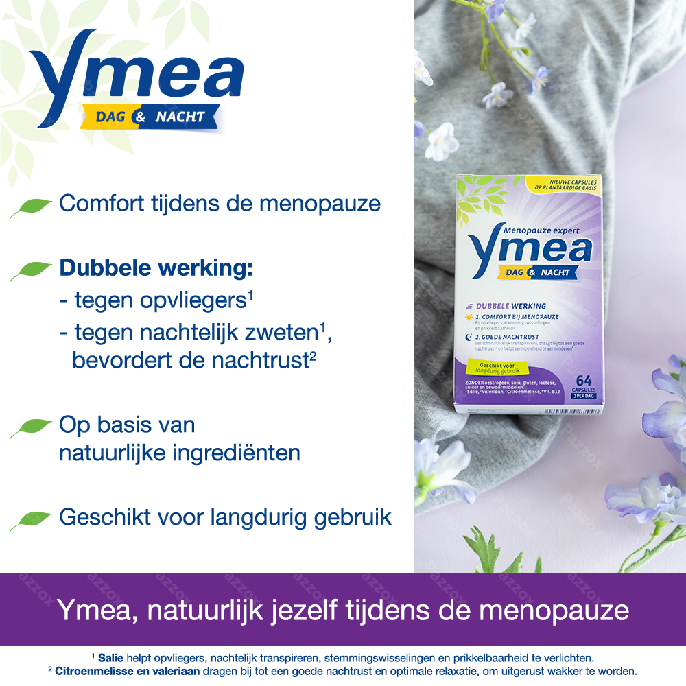 Ymea Dag & Nacht Voedingssupplement Menopauze 128 Capsules