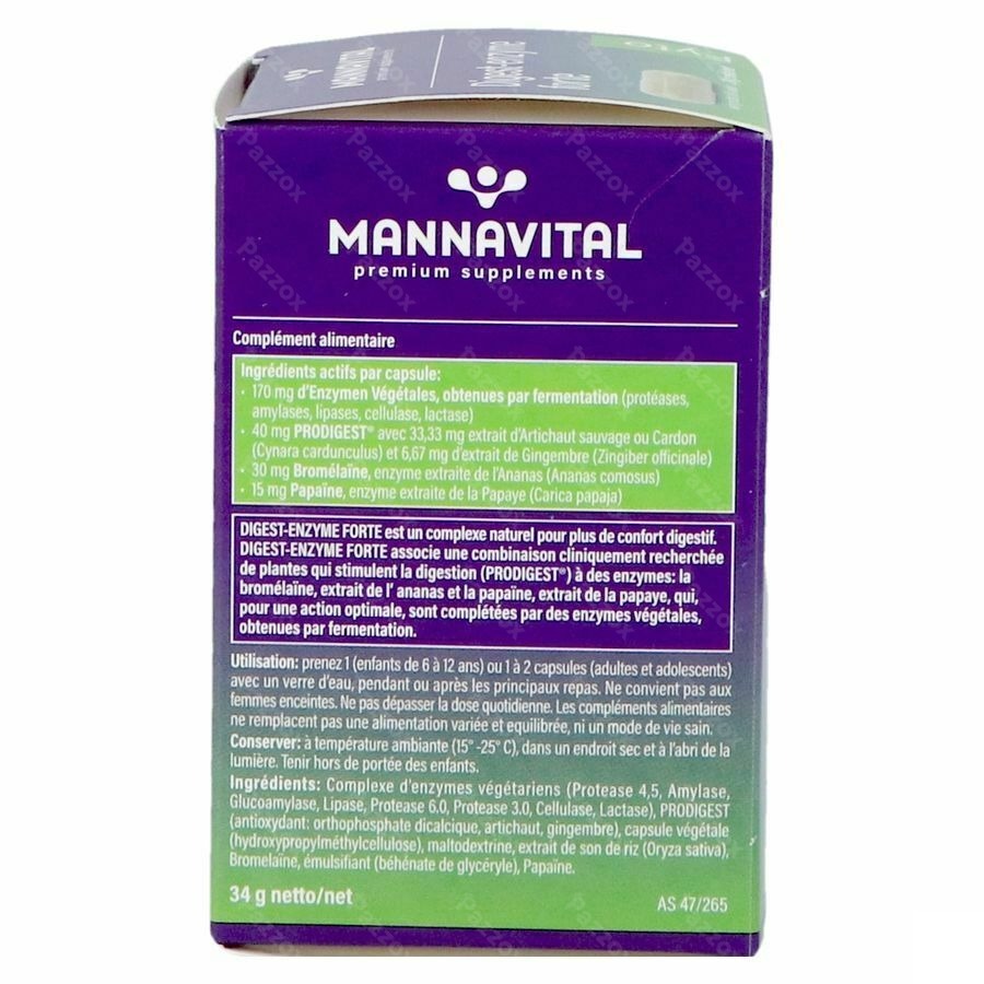 Mannavital Digest Enzyme Forte V-caps 60