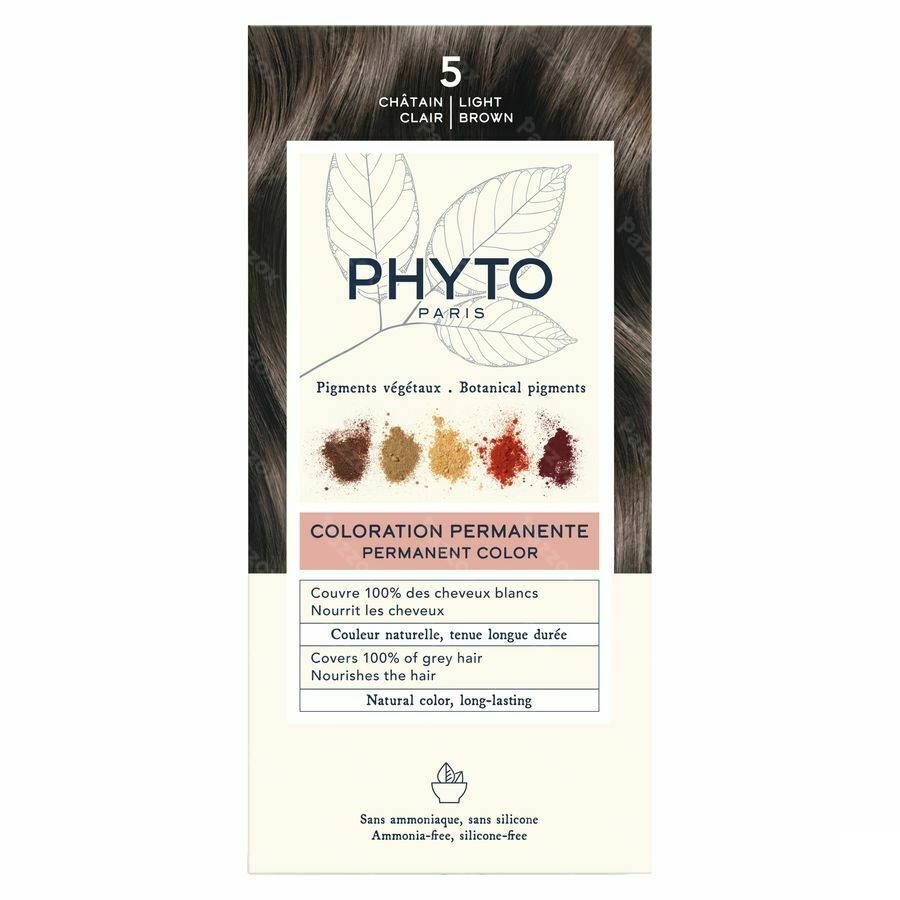 Phytocolor Permanente Haarkleuring 5 Lichtbruin Intens en Natuurlijke Kleur