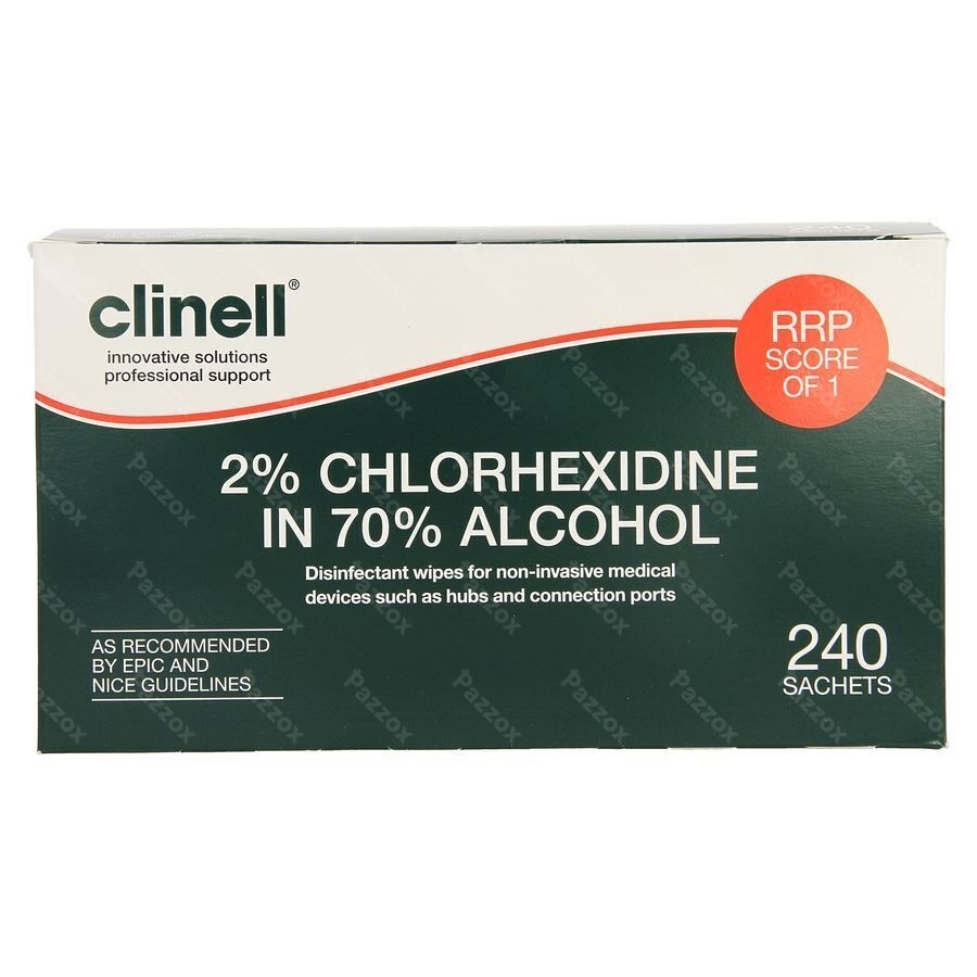 Clinell Alcoholdoekjes+2% Chloorhexidine 240