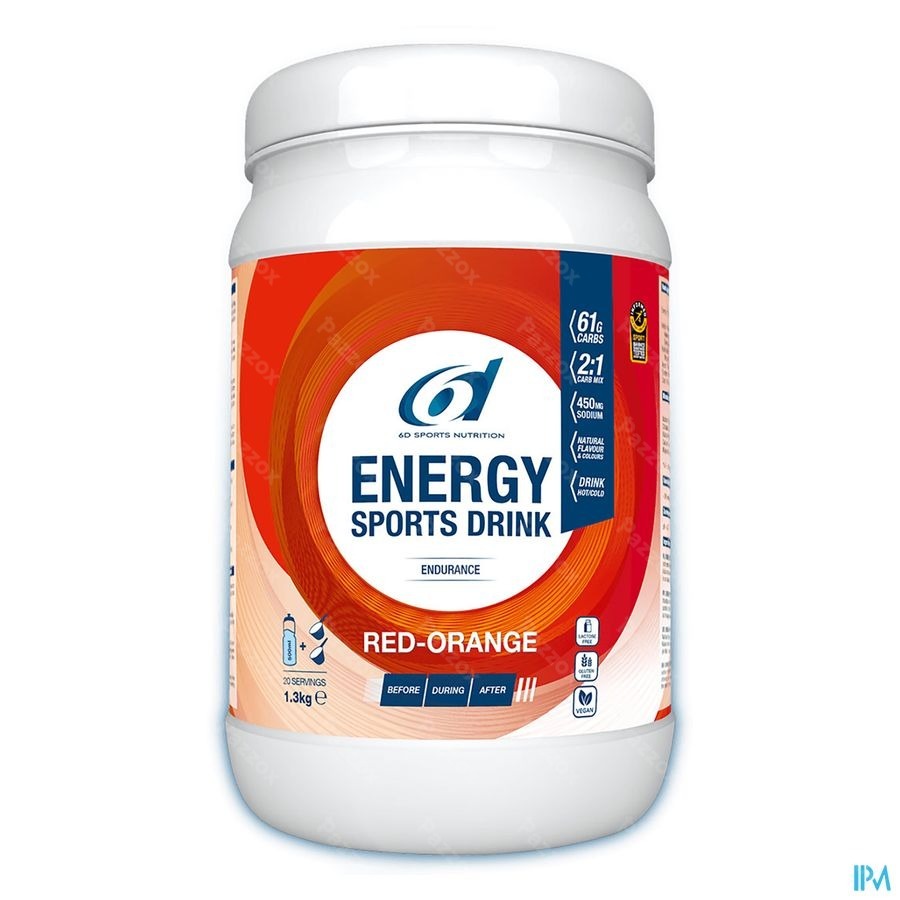6d Sports Nutrition Energy Sports Drink Red Orange 1.3kg