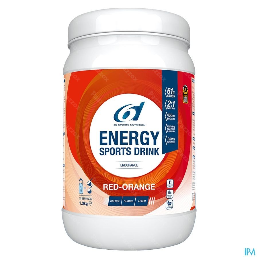 6d Sports Nutrition Energy Sports Drink Red Orange 1.3kg