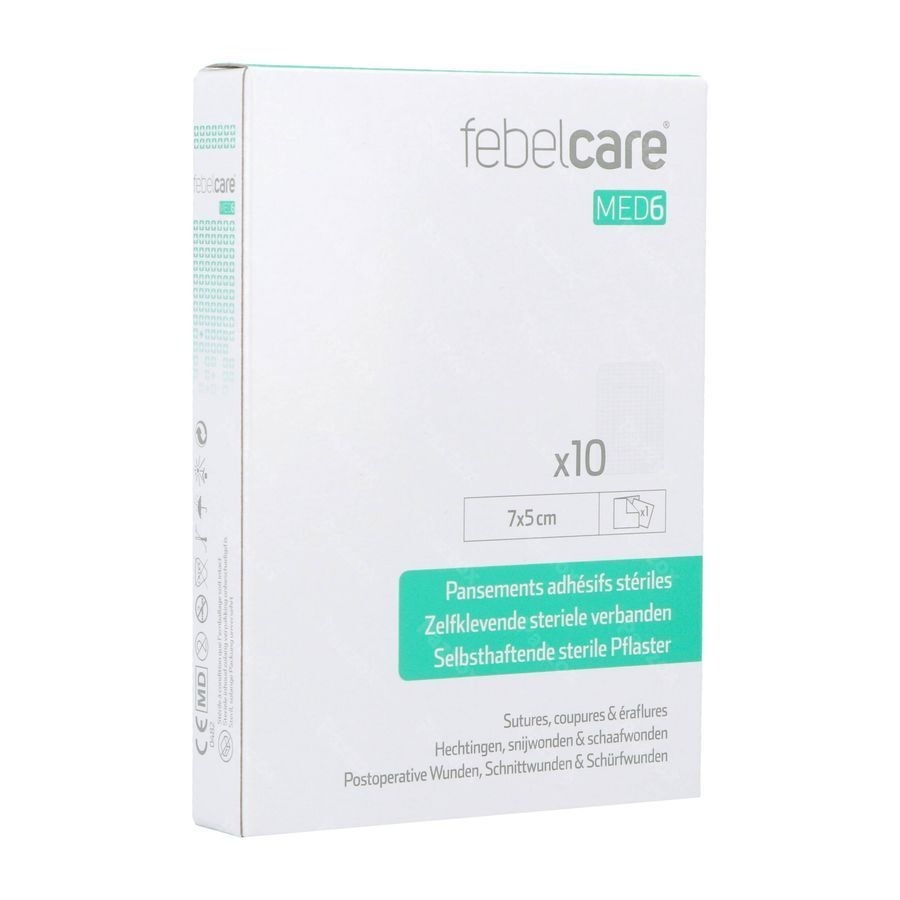 Febelcare Med6 Zelfkl. Steriele Verband.7x5cm 10st