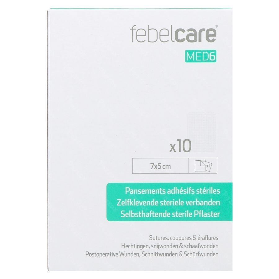 Febelcare Med6 Zelfkl. Steriele Verband.7x5cm 10st