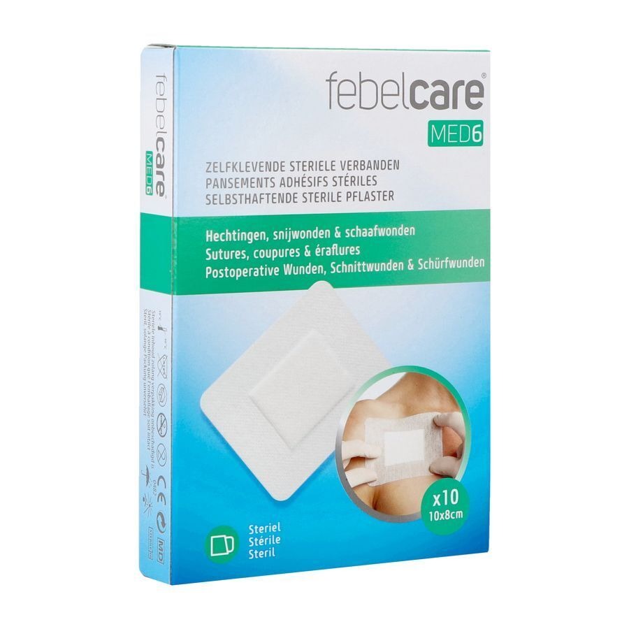 Febelcare Med6 Pansem. Adhesifs Steril.10x8cm 10pc
