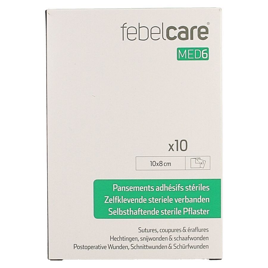 Febelcare Med6 Pansem. Adhesifs Steril.10x8cm 10pc