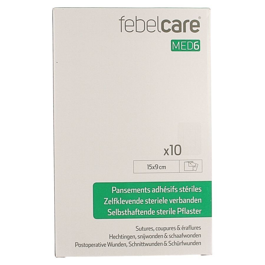 Febelcare Med6 Pansem. Adhesifs Steril.15x9cm 10pc