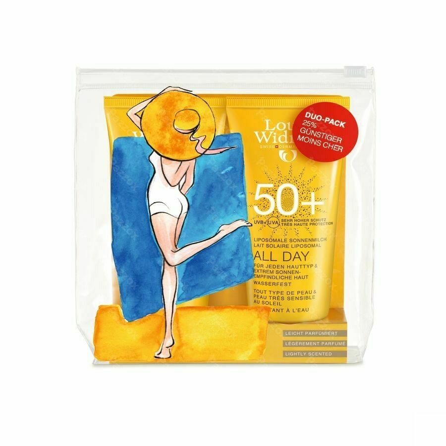 Louis Widmer Sun All Day UV50+ met Parfum Promo 2x100ml