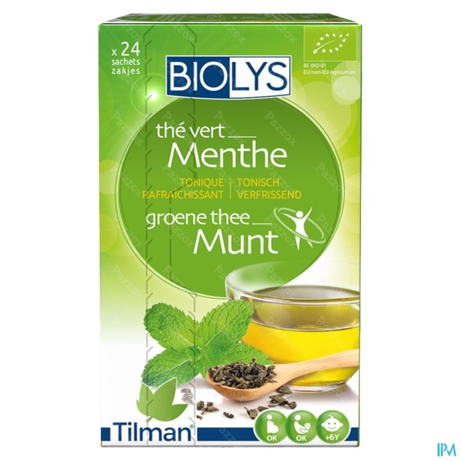 Biolys Groene Thee Munt Zakje 24
