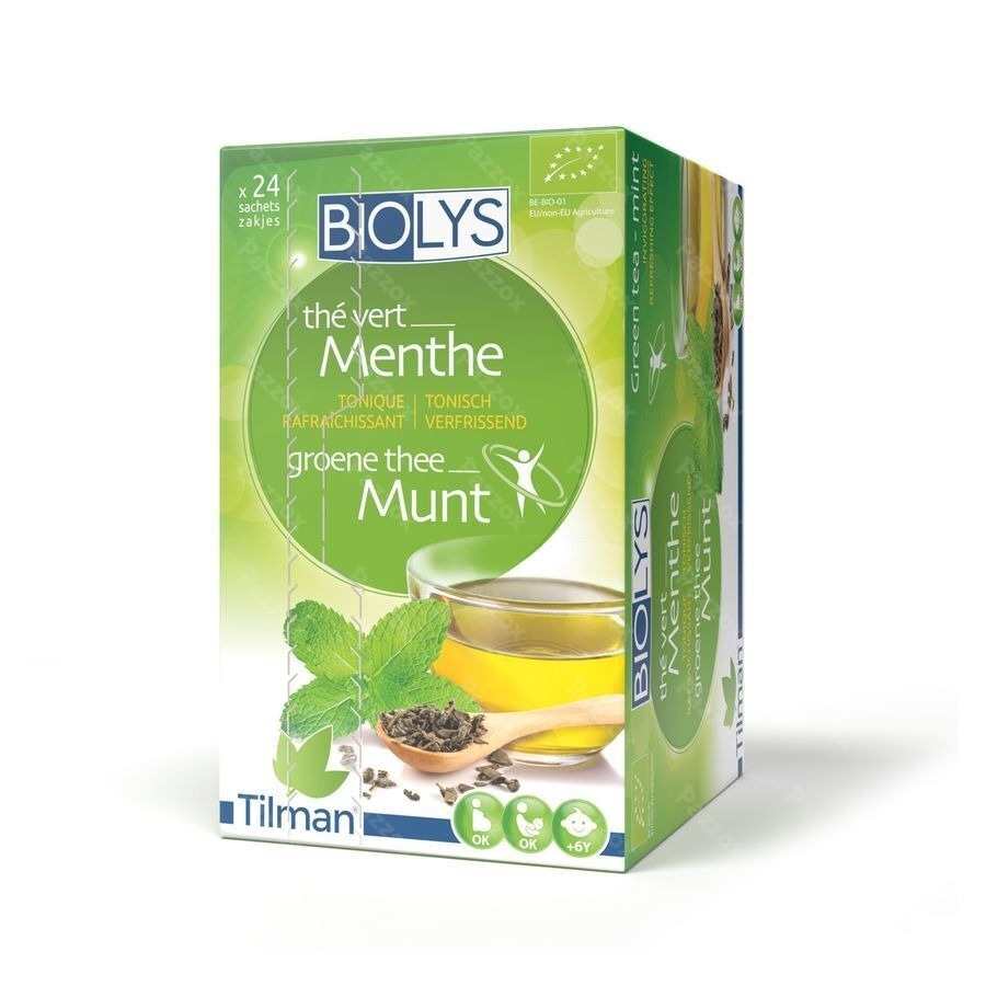 Biolys Groene Thee Munt Zakje 24