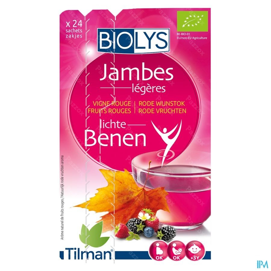 Biolys Rode Wijnstok Rode Vruchten 24 Zakjes