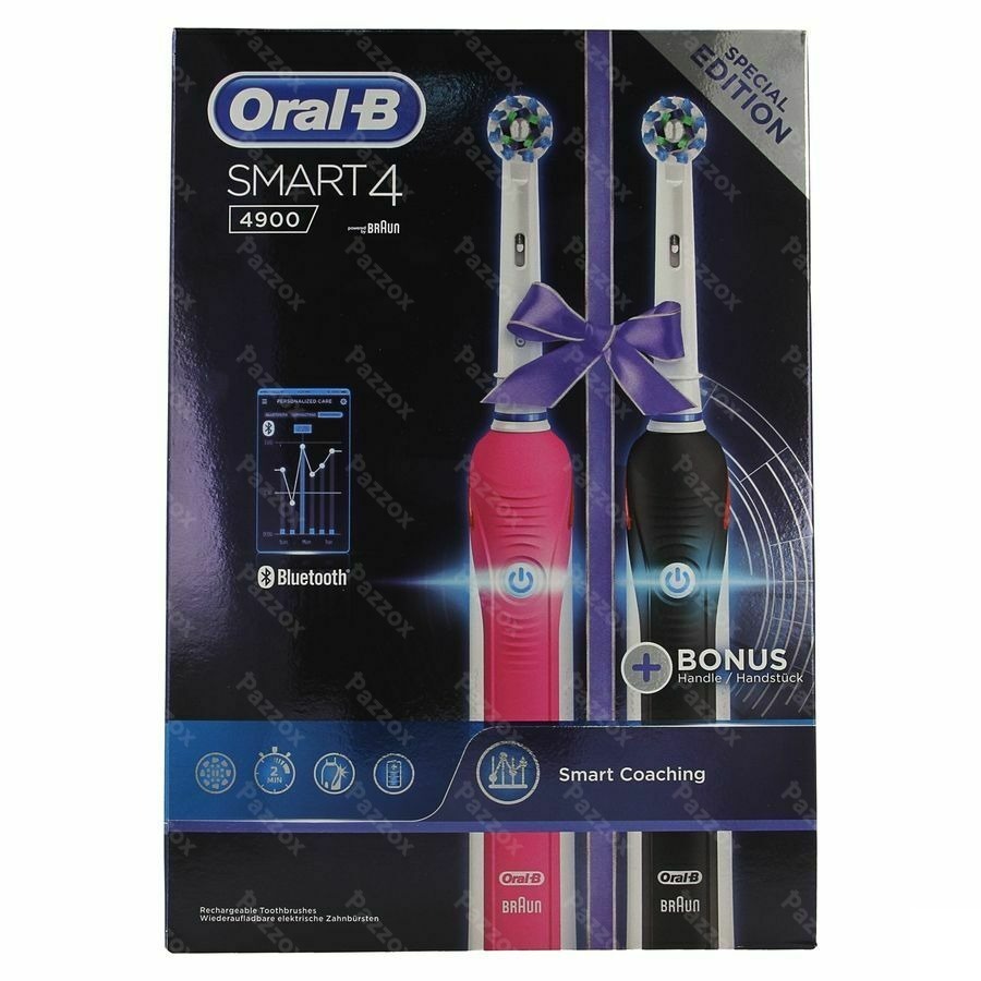 Oral-B Smart 4 Electrische Tandenborstel Duo Pack Zwart en Roze