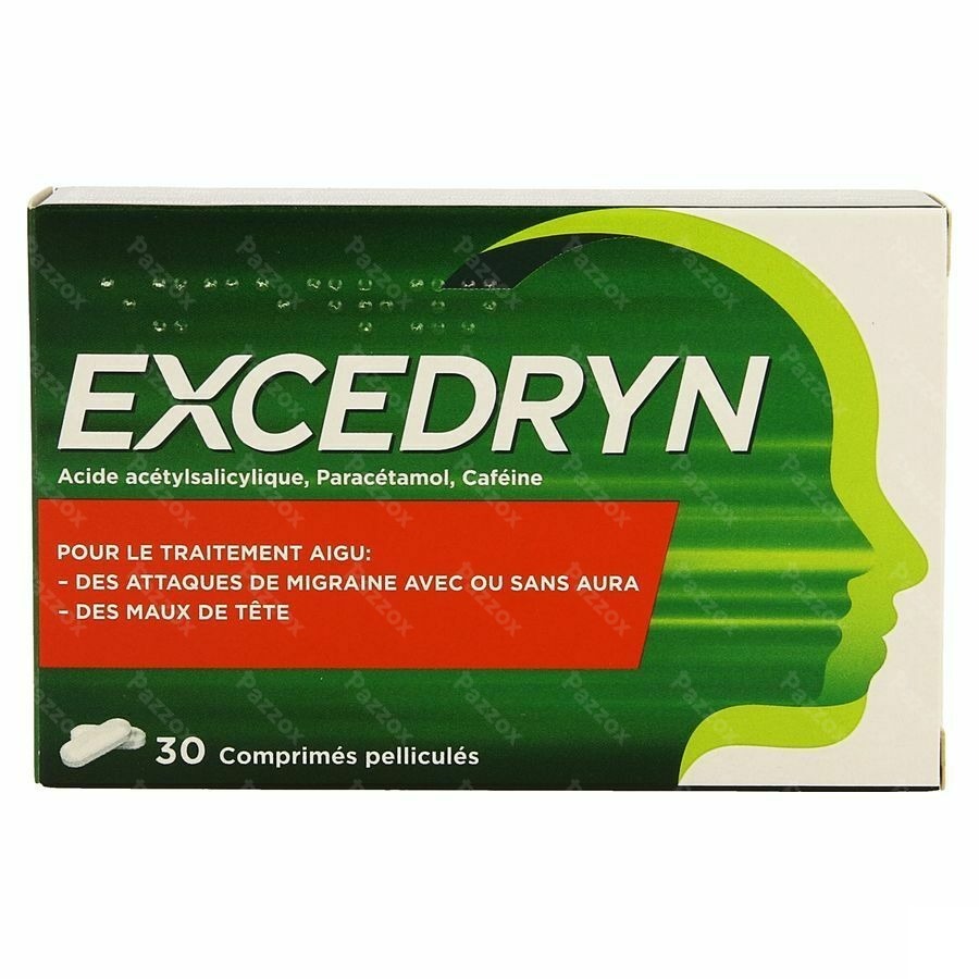 Excedryn Migraine et Meux de Tête 30 Comprimés