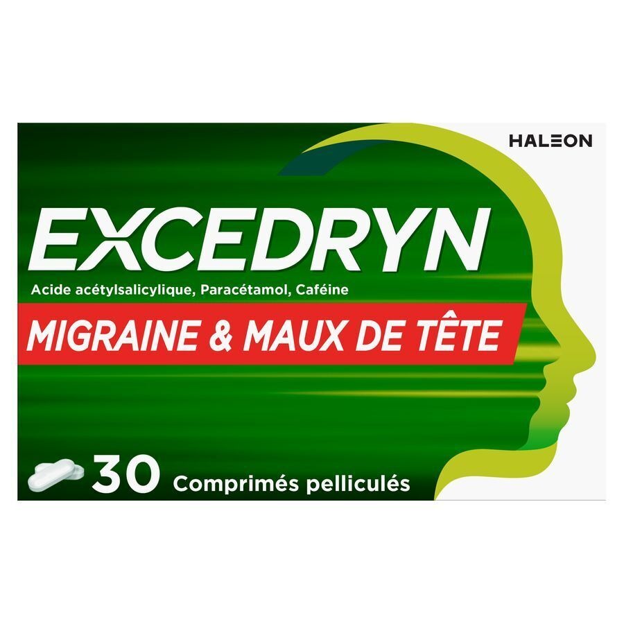 Excedryn Migraine et Meux de Tête 30 Comprimés