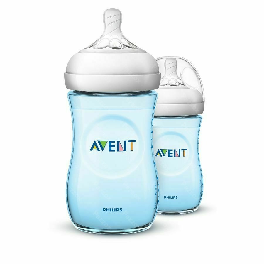 Philips Avent Natural 2.0 Zuigfles 260ml Blauw Duo SCF035/27