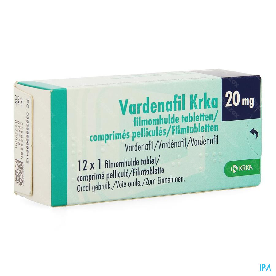 Vardenafil Krka 20mg Comp Pell 12 X 20mg
