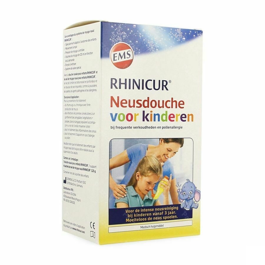 Rhinicur Douche Nasale + 4 Sachets Sel Rincage - Pazzox