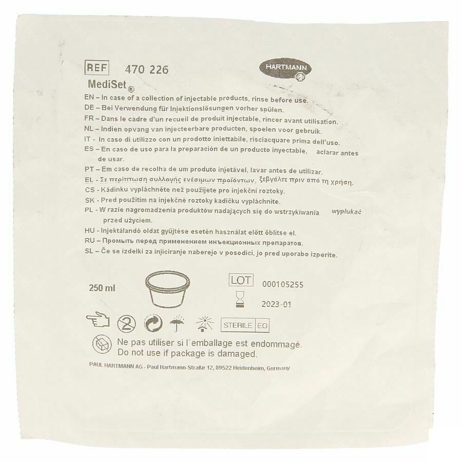 Potje 250ml 1 P/s