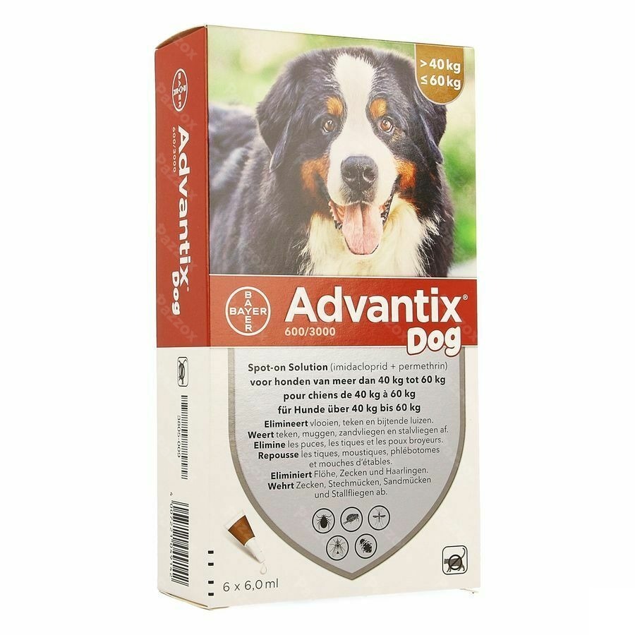 Advantix Dog Spot-on Opl Hond 40-60kg Pipet 6x6ml