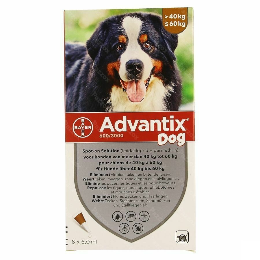 Advantix Dog Spot-on Opl Hond 40-60kg Pipet 6x6ml