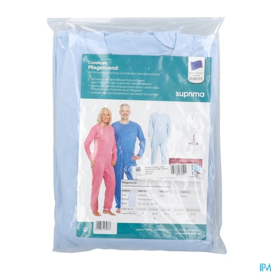Suprima 4688 Salopette Ferm. Eclair Bleu Clair M