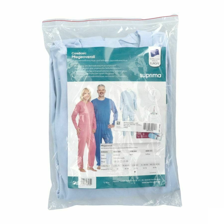 Suprima 4688 Salopette Ferm. Eclair Bleu Clair l