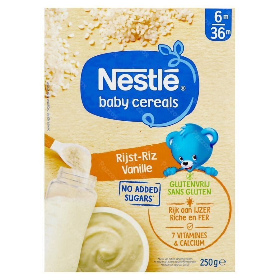 Nestle Baby Cereals Riz-Vanille Céréales Sans Gluten Bébé 6+ Mois 250g