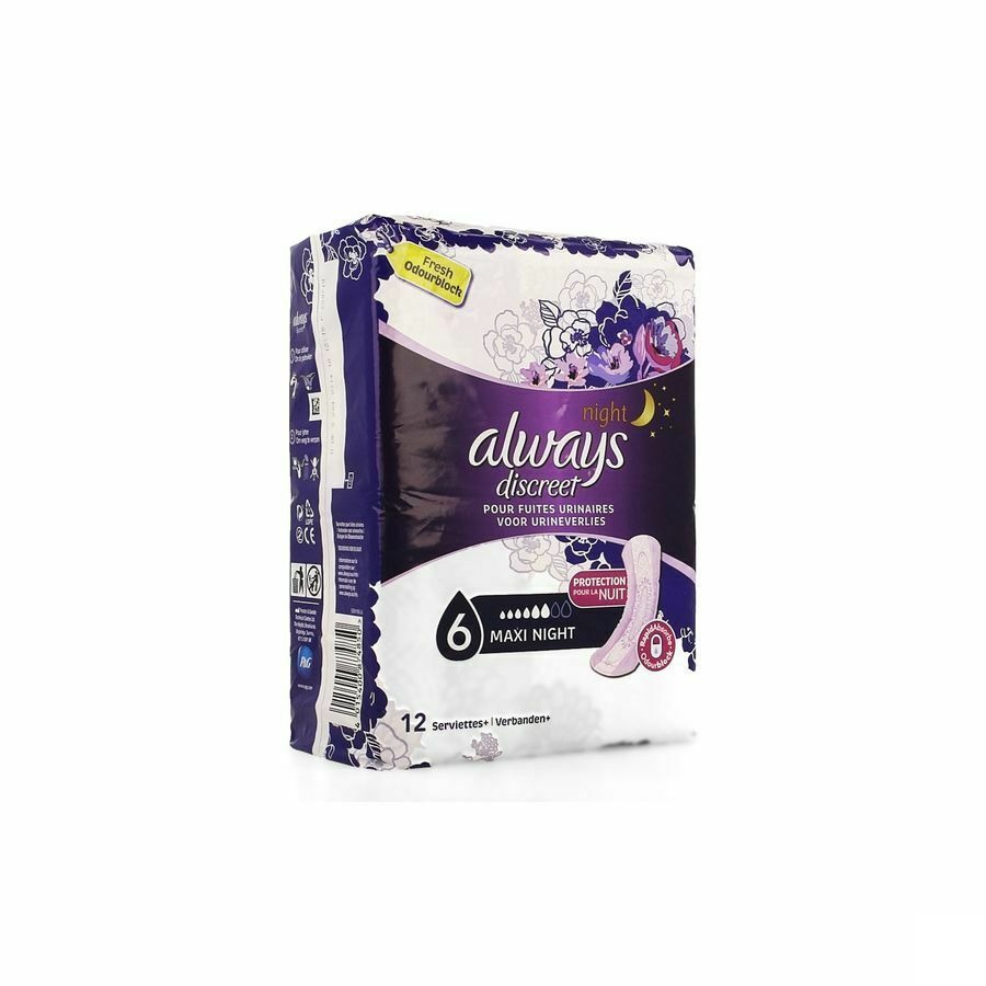 Always Discreet Incont Pads Maxi Night Sp 12
