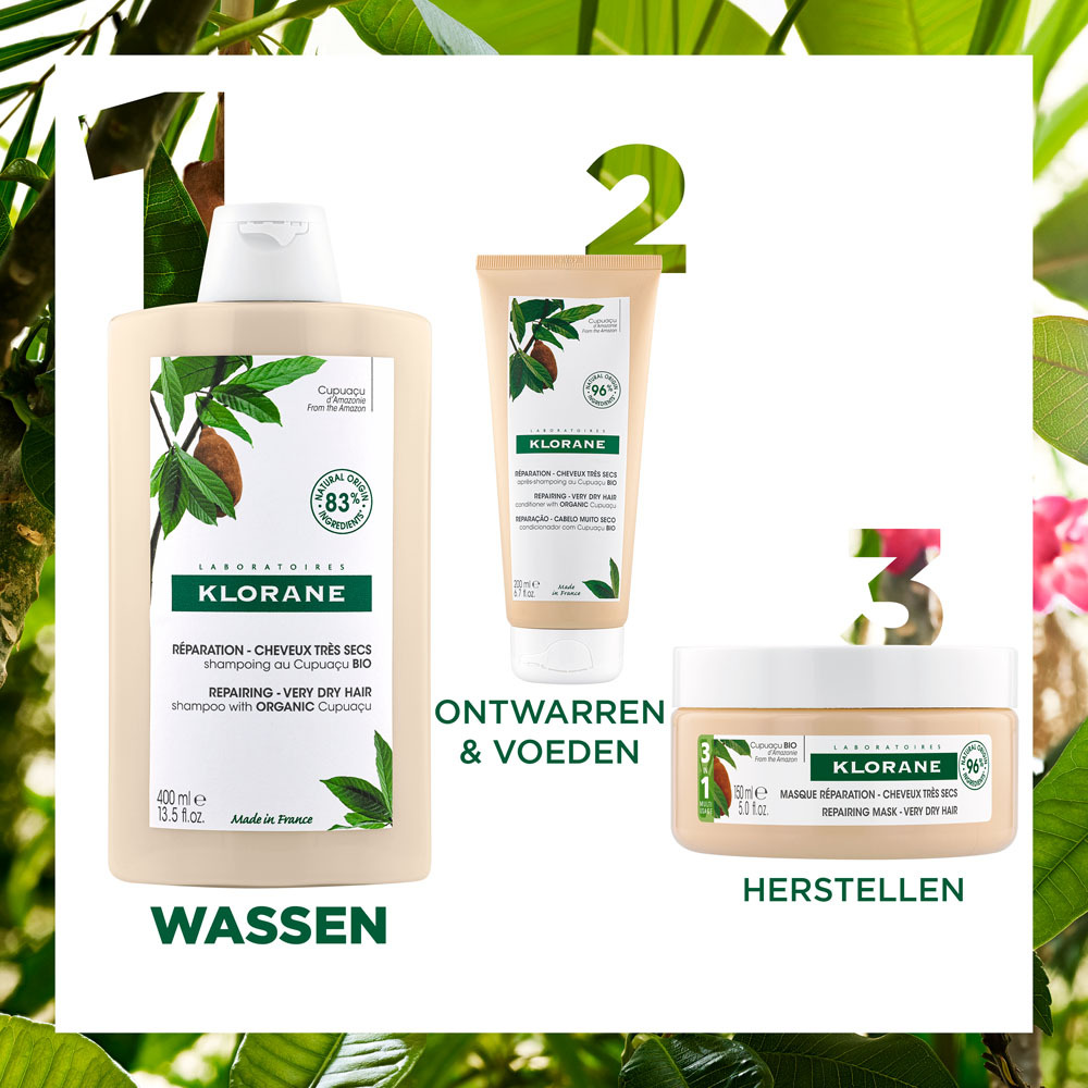 Klorane Verzorgende Shampoo Met Organische Cupuaçu Boter Extreem Droog en Beschadigd Haar 200ml