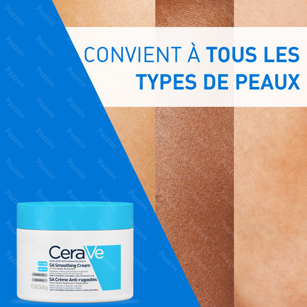 CeraVe SA Crème Anti-Rugosités Peaux Sèches et Rugueuses 340ml