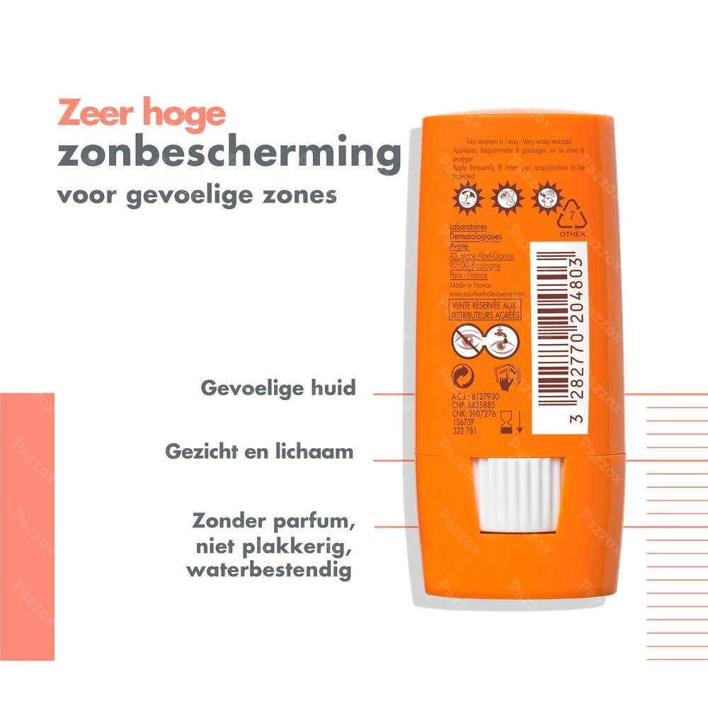 Avène Zonnestick Gevoelige Zones SPF50+ 8ml
