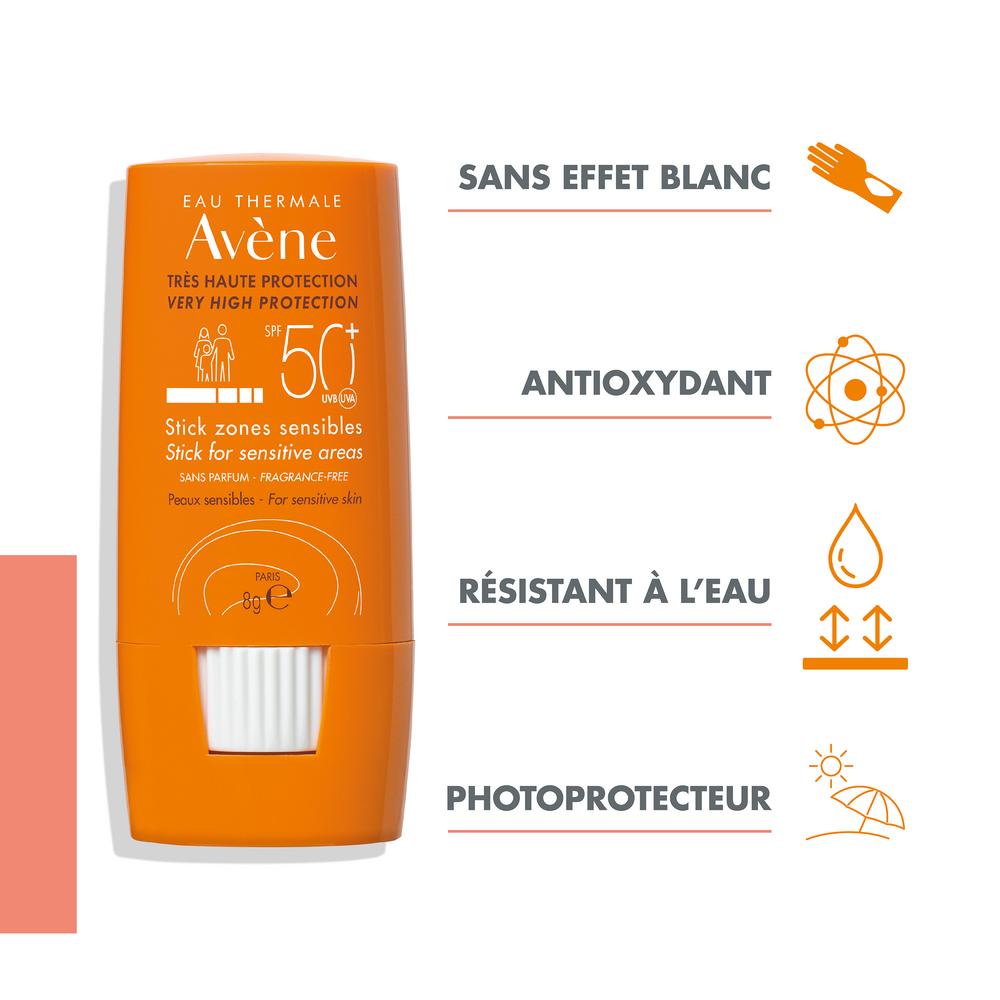 Avène Soleil Stick Zones Sensibles SPF50+ 8ml