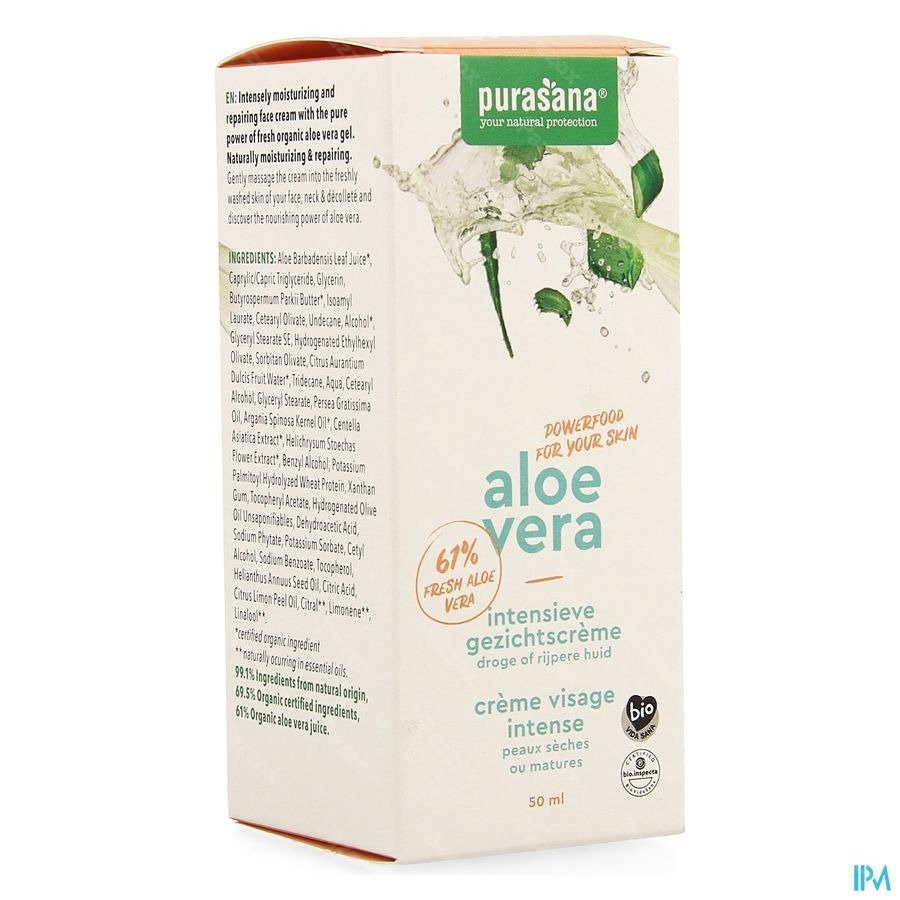 Purasana Vegan Aloe Vera Creme Visage Intense 50ml