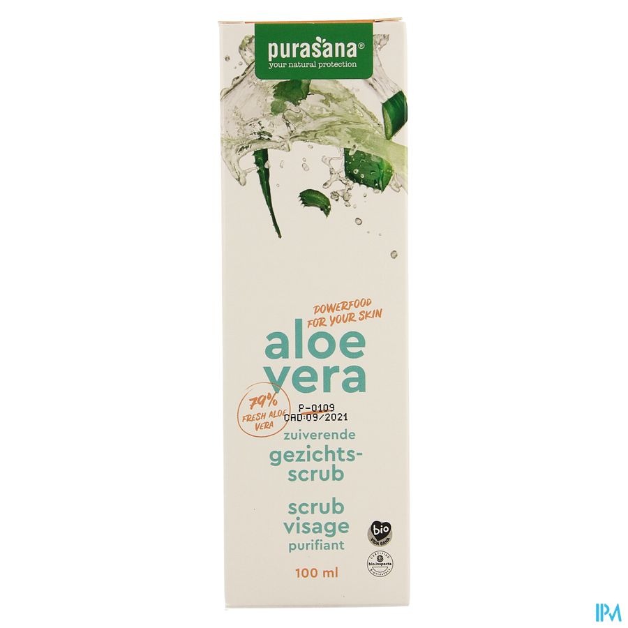 Purasana Vegan Aloe Vera Zuiv. Gezichtsscrub 100ml