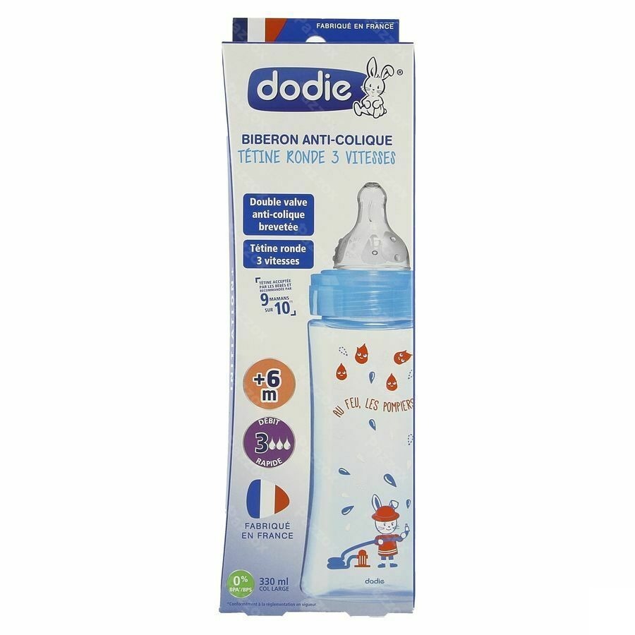 Dodie Zuigfles Initiatie+ Blauw Brandweerman 330ml