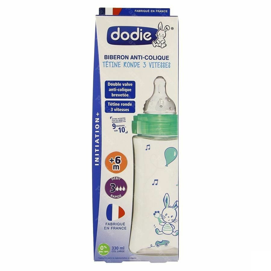 Dodie Biberon Initiation+ Vert Valentin 330ml