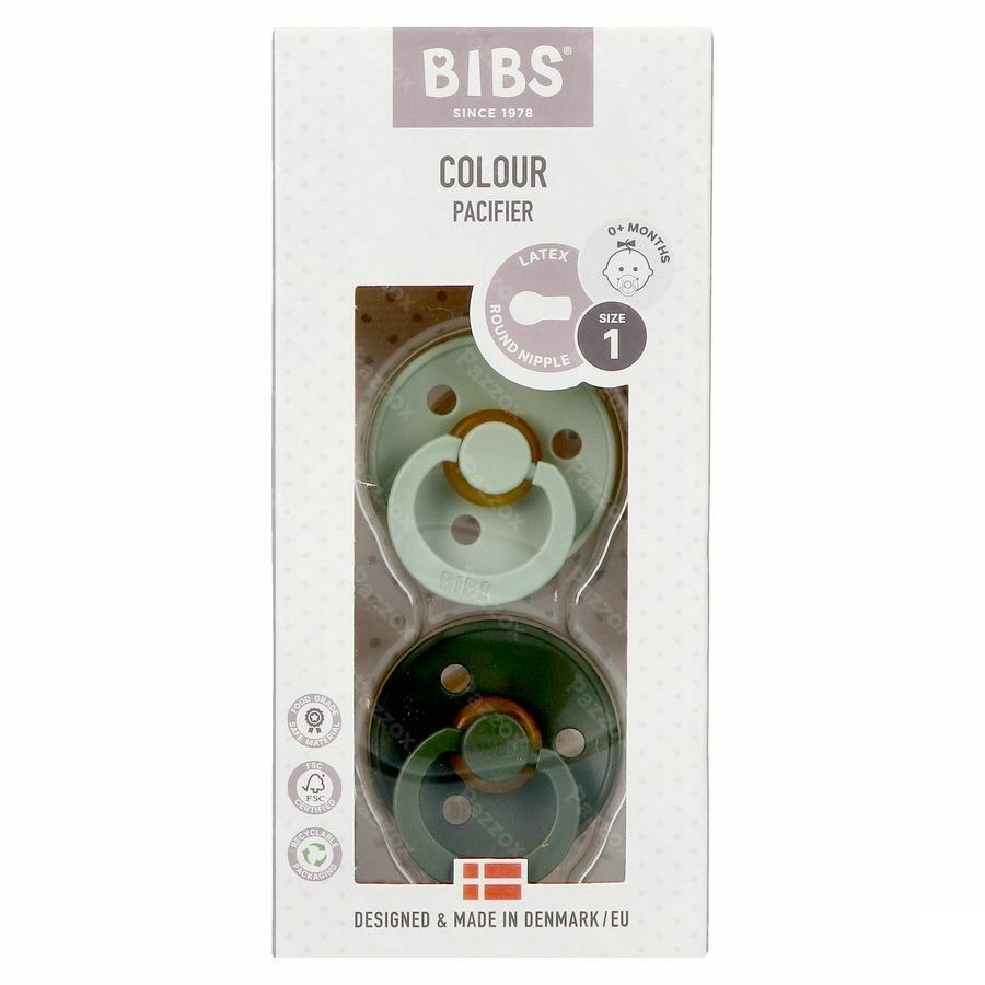 Bibs 1 Sucette Duo Sage Hunter Green
