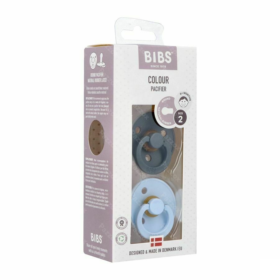 Bibs 2 Sucette Duo Iron Baby Blue