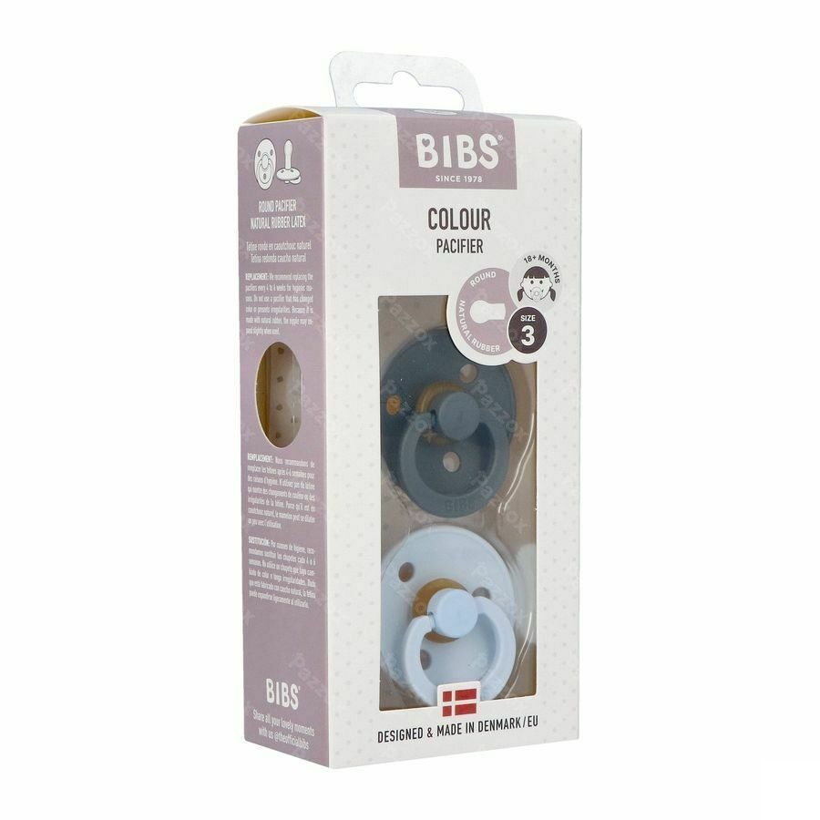 Bibs 3 Sucette Duo Iron Baby Blue