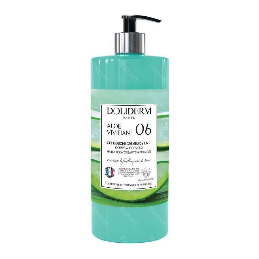 Doliderm Gel Douche 2en1 Aloe Vivifiant Flpompe 1l