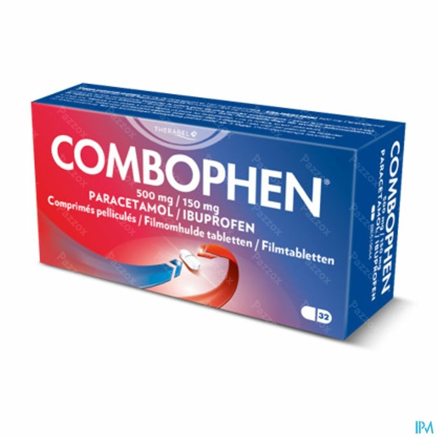 Combophen 500mg Paracétamol+150mg Ibuprofène 32 Comprimés