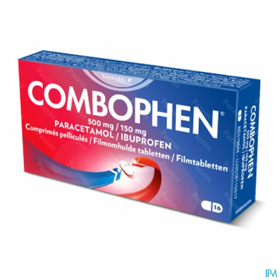 Combophen 500mg Paracétamol+150mg Ibuprofène 16 Tabletten