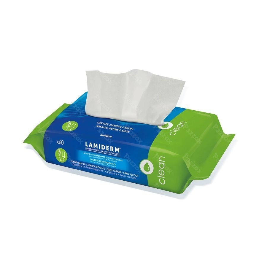 Lamiderm Clean Biologische Vochtige Doekjes Reiniging 60 Stuks