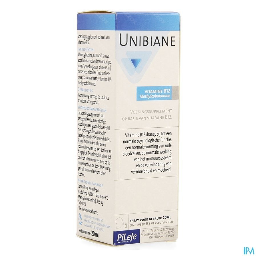 Retoucheren lawaai Onnodig Unibiane Vitamine B12 Spray 20ml kopen - Pazzox, online apotheek