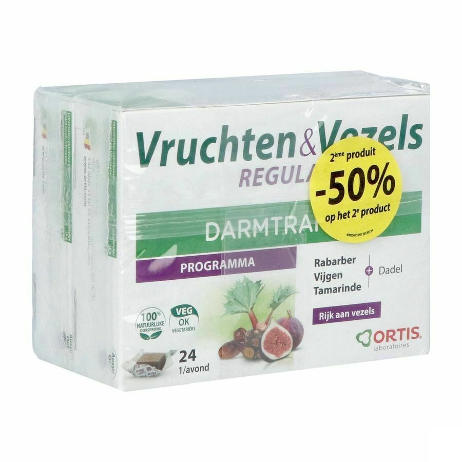 Ortis Vruchten en Vezels 2x24 blokjes 2de -50%