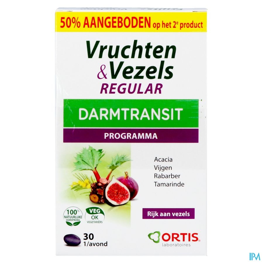 Ortis Vruchten en Vezels 2x30 tabletten 2de -50%