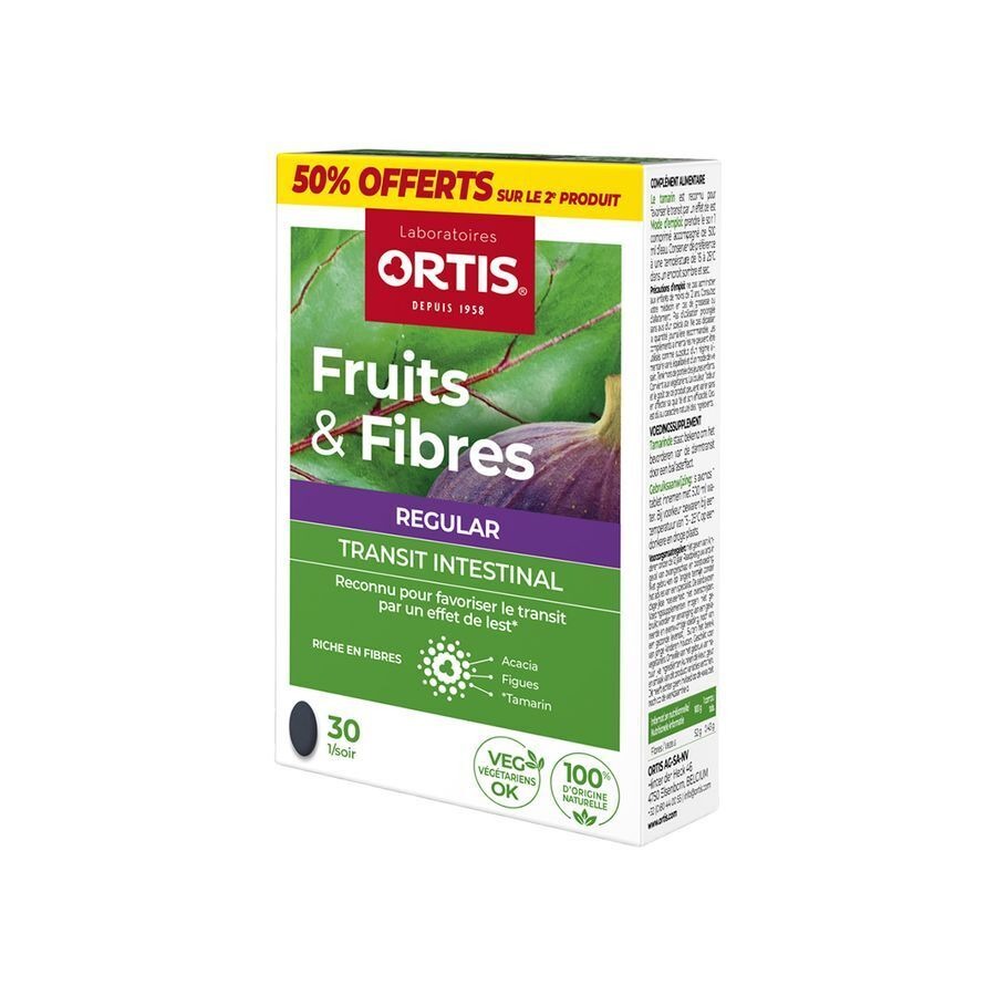 Ortis Fruits et Fibres 2x30 comprimés 2ième -50%