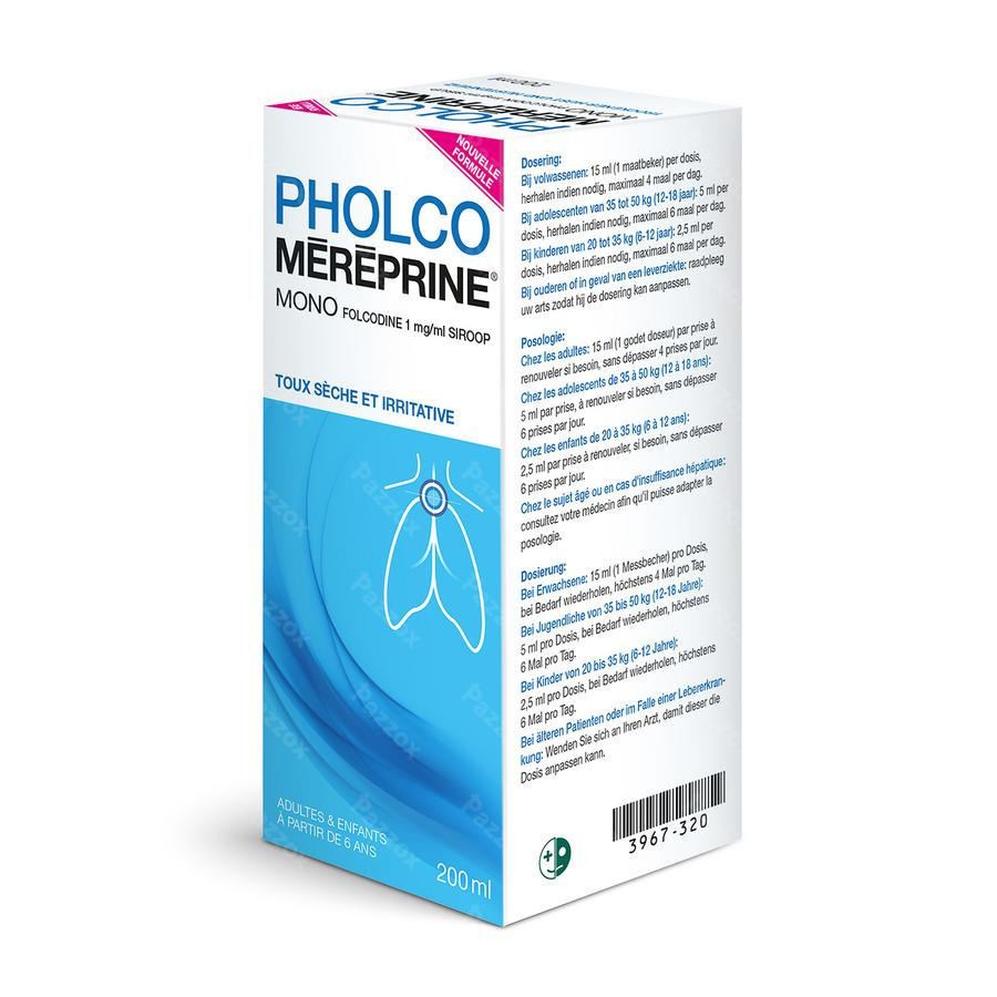 Pholco Mereprine Mono 1mg Ml Sirop 200ml Pazzox Pharmacie En Ligne
