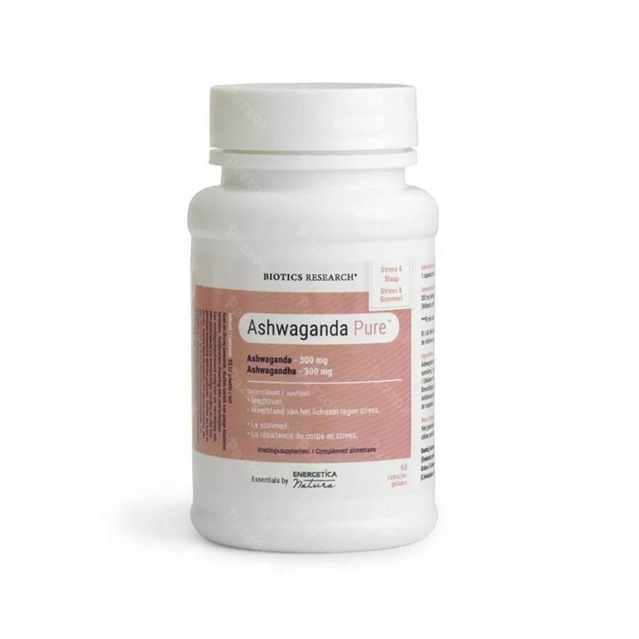 Ashwagandha Pure Voedingssupplement Adaptogene Werking Bij Stress En Angst 60 Capsules