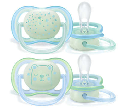 Philips Avent Sucette Air Night Boy 2 Pi&egrave;ce(s) +0m